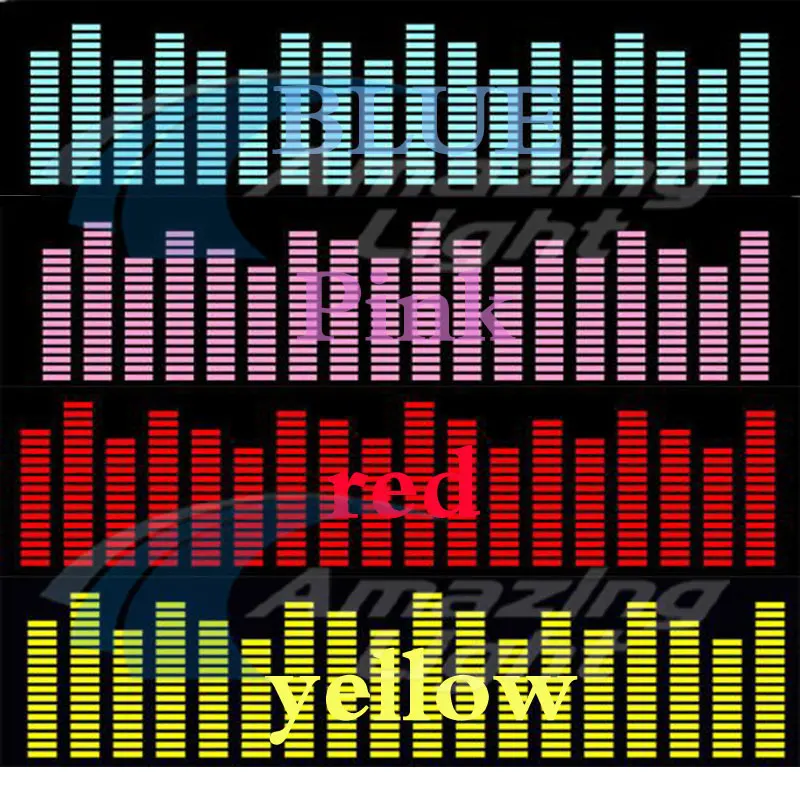 Vedio синий Цвета вспышка EL Автомобиля Стикеры музыкальный ритм светодиодный лист