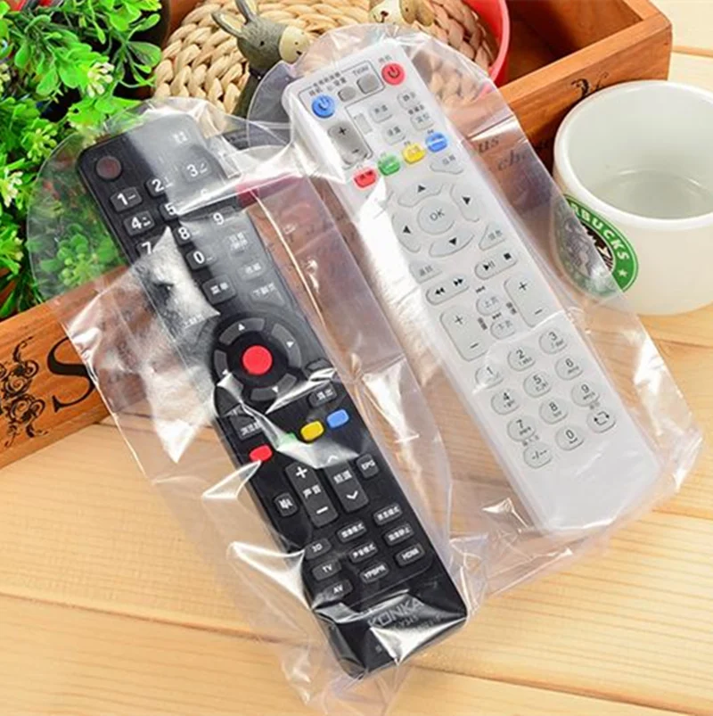

1set=5pcs 27*12cm Dust Proof Waterproof Heat Shrink Film Clear Video TV Air Condition Remote Cover Case Storage Bags Protector