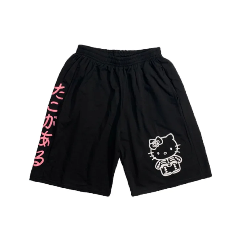 

Harajuku Gothic Graffiti Streetwear Black Shorts Casual High Waist Summer Women Shorts Vintage Korean Punk Sport Shorts Female
