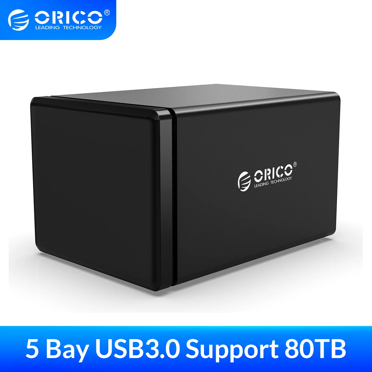 Док станция ORICO 5 Bay 3 ''USB3.0 HDD Поддержка 80 ТБ 5gbps чехол с 78W адаптером питания
