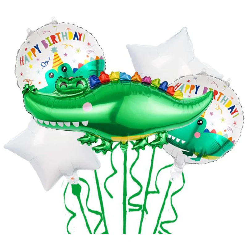 Giant Green Crocodile Foil Balloons 18inch Baby Boys Safari Animal Toys Children Birthday Party Decorations Kids Air Globos Gift | Дом и сад