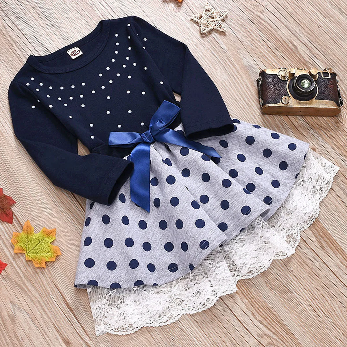 Лидер продаж Детский комплект Сезон весна осень Короткая юбка с жемчугом и