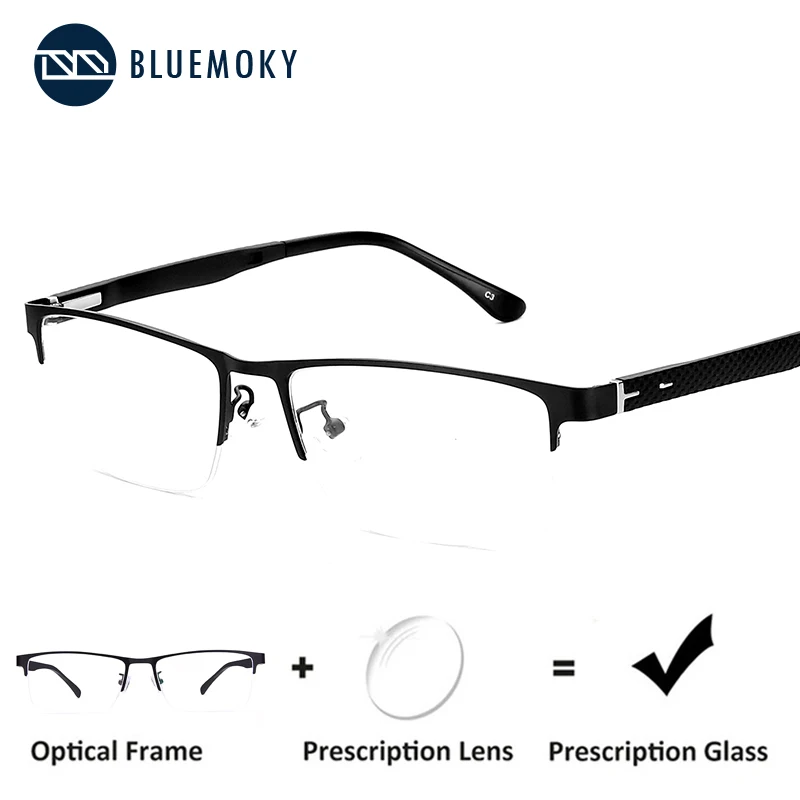 Мужские очки без оправы BLUEMOKY прозрачные линзы для близорукости оптические с