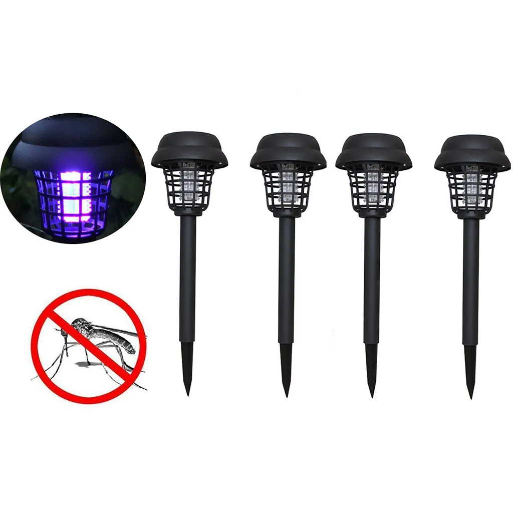 

4 Pcs Solar Mosquito Killer Lamp Garden Lawn Light Solar Powered Led Light Garden Mosquito Outdoor Pest Bug Insect Repellents