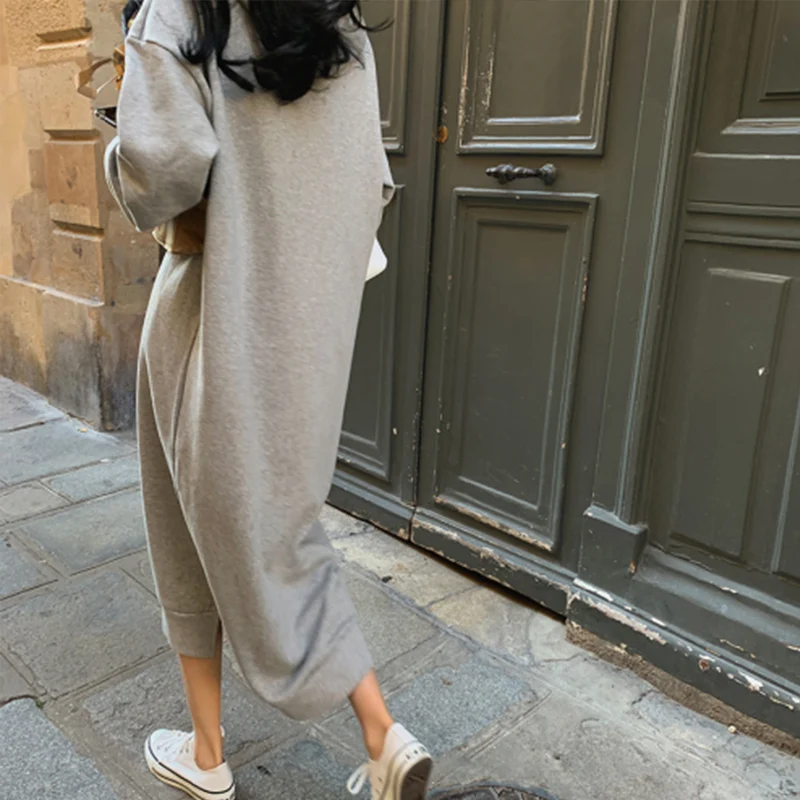 уличная мода женская свитшот Женское платье с капюшоном хлопок большого размера