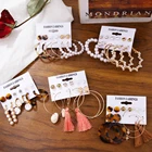 2020 винтажный жемчуг твист большой круг Комплект сережек для женщин Мода Геометрическая Имитация жемчуга Серьги с кристаллами ювелирные изделия