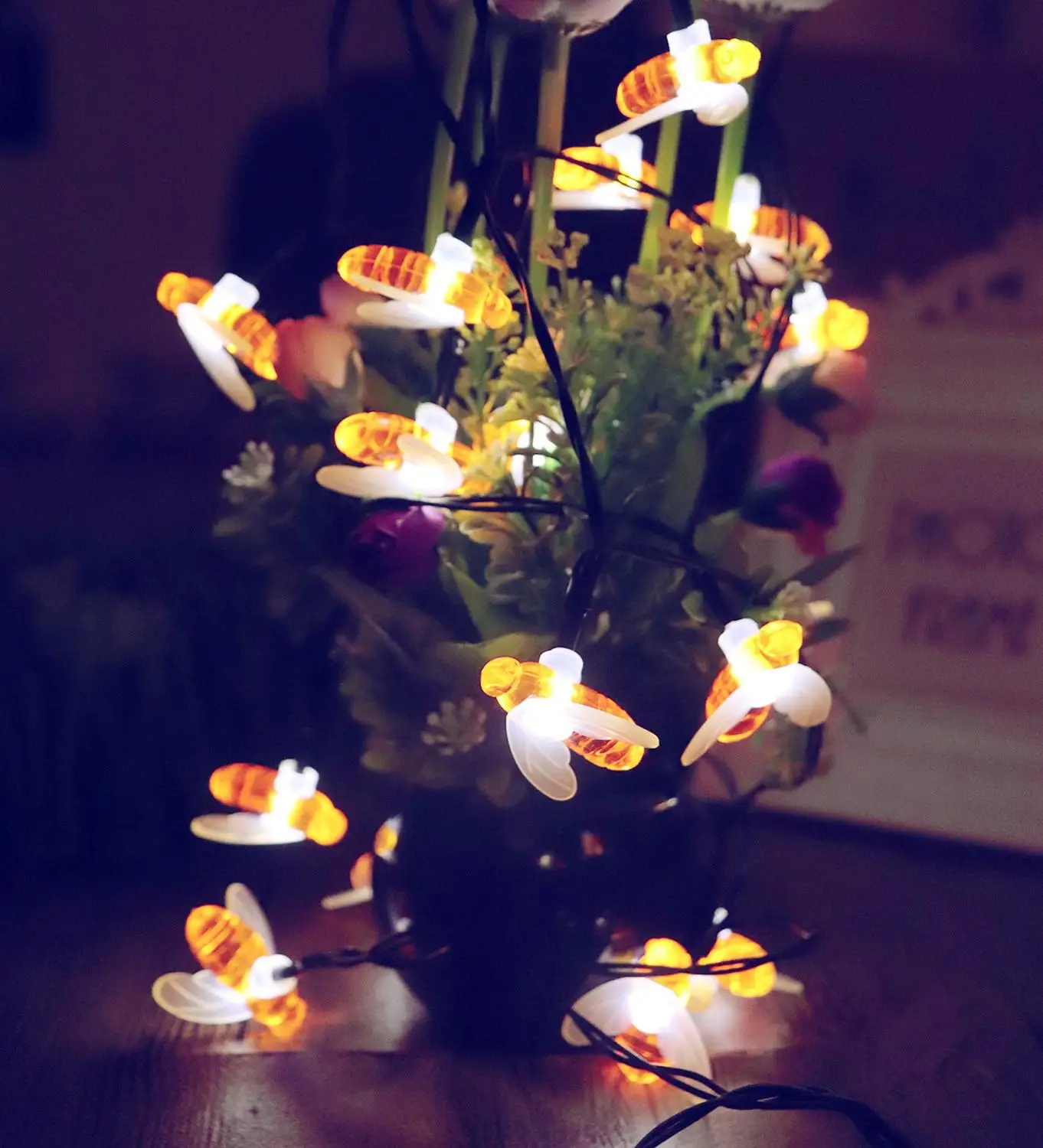 Уличное внутреннее украшение для дома двора бара Декор пчела светодиодная