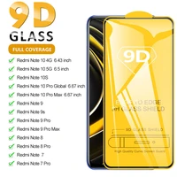 9d full protective glass for xiaomi redmi note 10 9 11 pro max tempered screen protector for redmi note 7 8 pro 9s 10s 10 glass