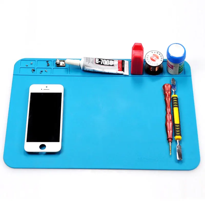 

1PC Heat Insulation Soldering Mat Silicone High Temperature Resistant Table Mat Computer Phone Repair Bench Tools