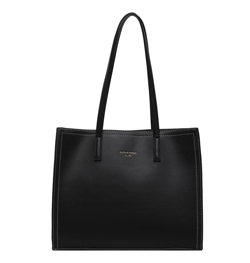 

Solid Color Shoulder Bag Women Hand Bag Ladies 2021New PU Leather Women's Office Big Tote Lady High Capacity Handbags and Purses