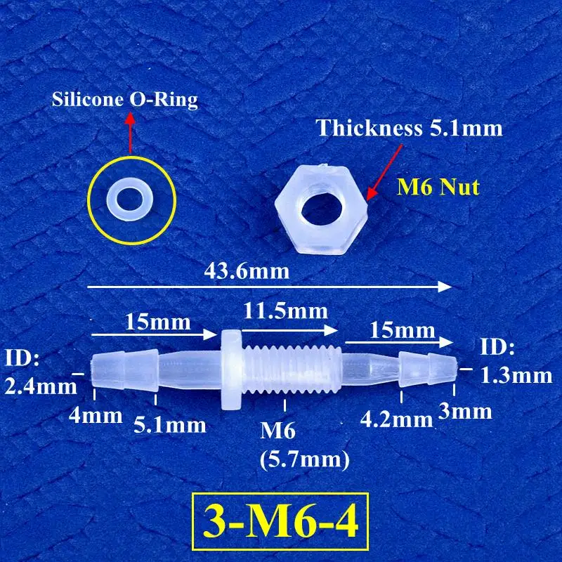 

SgooHan PP прямые разъемы для шланга M6~M10 3~8мм с силиконовым кольцом