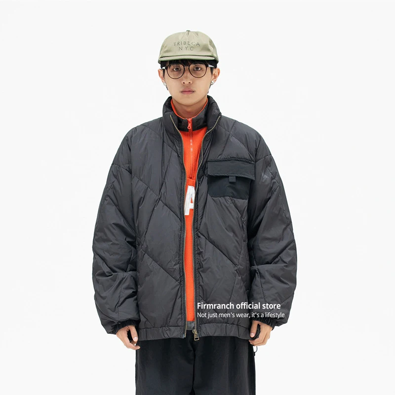 Зимняя черная/кофейная пуховая куртка firmранчо 2021 мужское японское повседневное