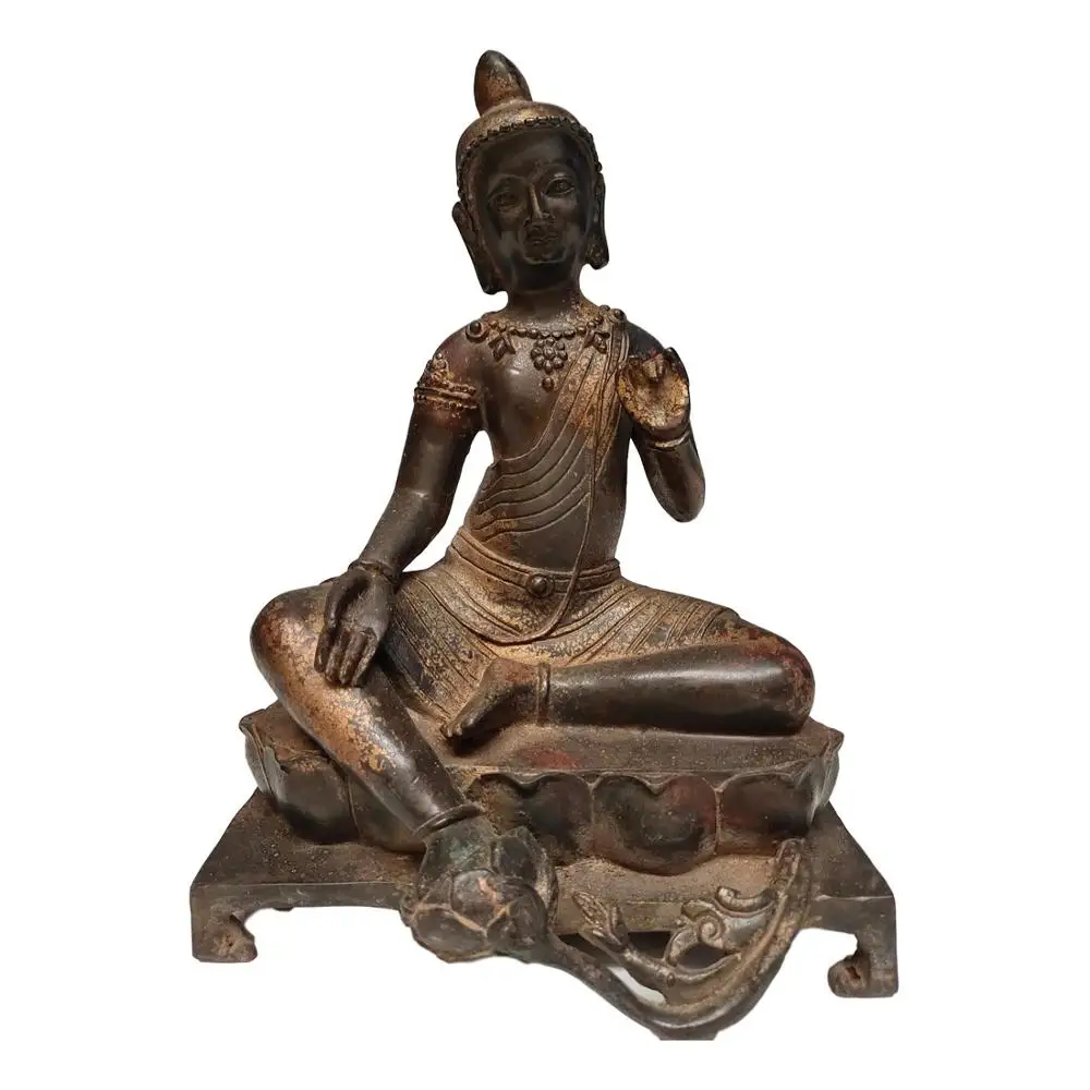 

LaoJunLu An Old Bronze Statue Of An Old Buddha With Clay Gold Sprinkled With Cinnabar [Free Tara] Respectfully Please Enshrine