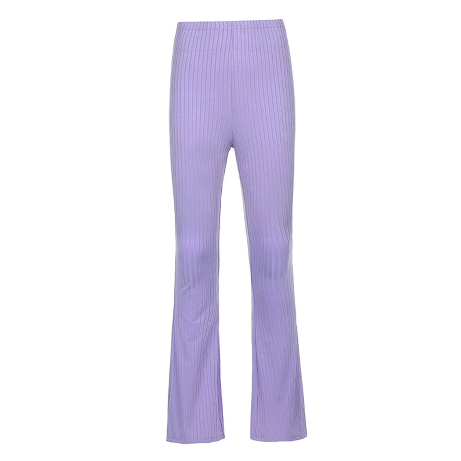 

Knitted Flare Pants Women 2021 Spring Summer High Wasit Stretch Bell-bottom Pants Solid Color Casual Dance Pants Long Trousers