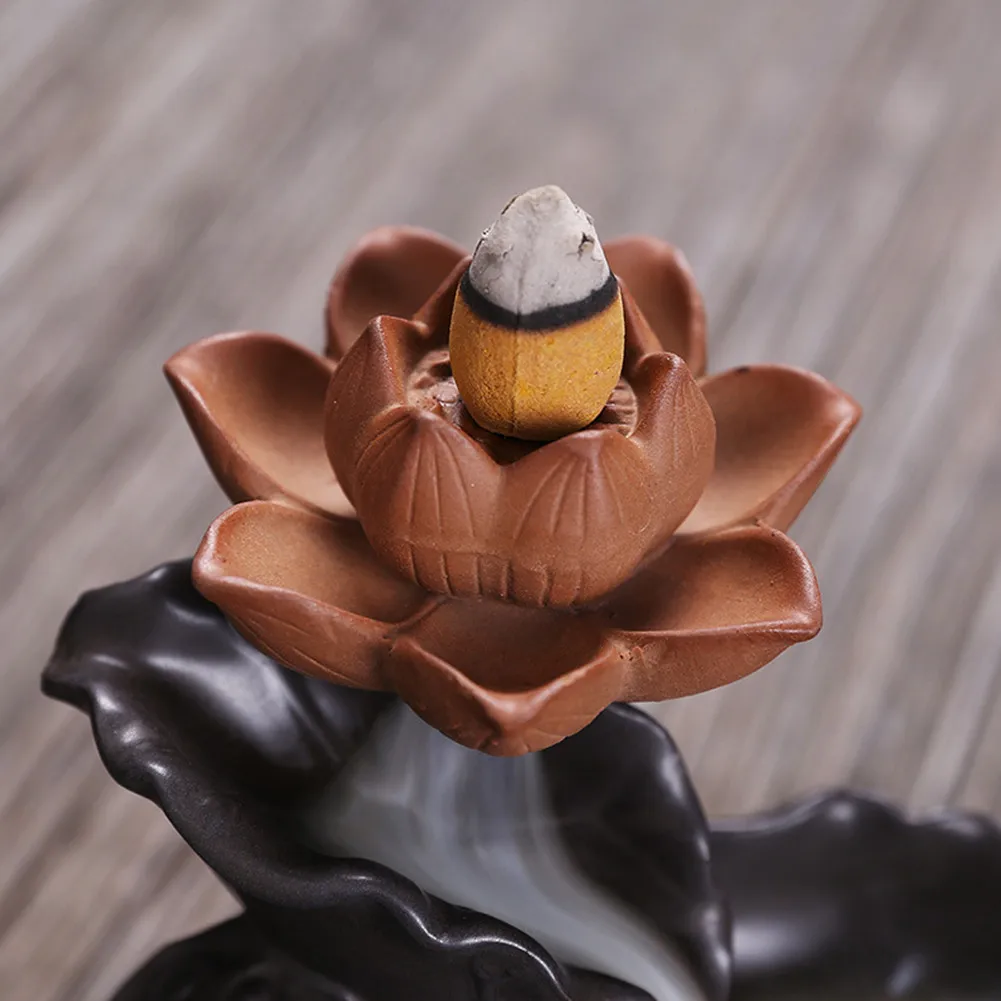 

Waterfall Ceramic Pottery Incense Holder Aromatherapy Backflow Incense Burner Temple Shrine Waterfall Room Fragrance Home Decor