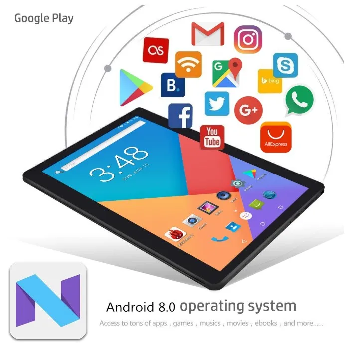 2.5D экран 4G Lte планшеты 10 Android 8,0 64 Гб rom 1920x1200 ips Wi-Fi gps Dual SIM 3G 10,1 дюймов Рог громкий планшет 10 10,1"