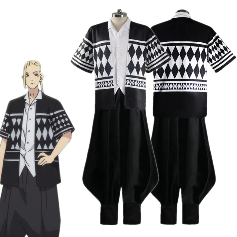 

Anime Tokyo Revengers Draken Cosplay Costume Uniform Coat T-shirt Pants Suit