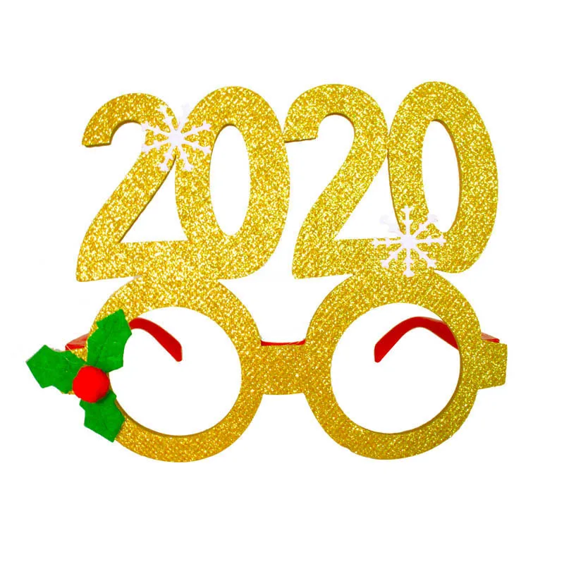 gold 2020 glasses Большой фольгированный шар года, рождественские украшения для дома, рождественские украшения, Рождественская елка, Санта Клаус, Рождественский Декор - Цвет: gold 2020 glasses