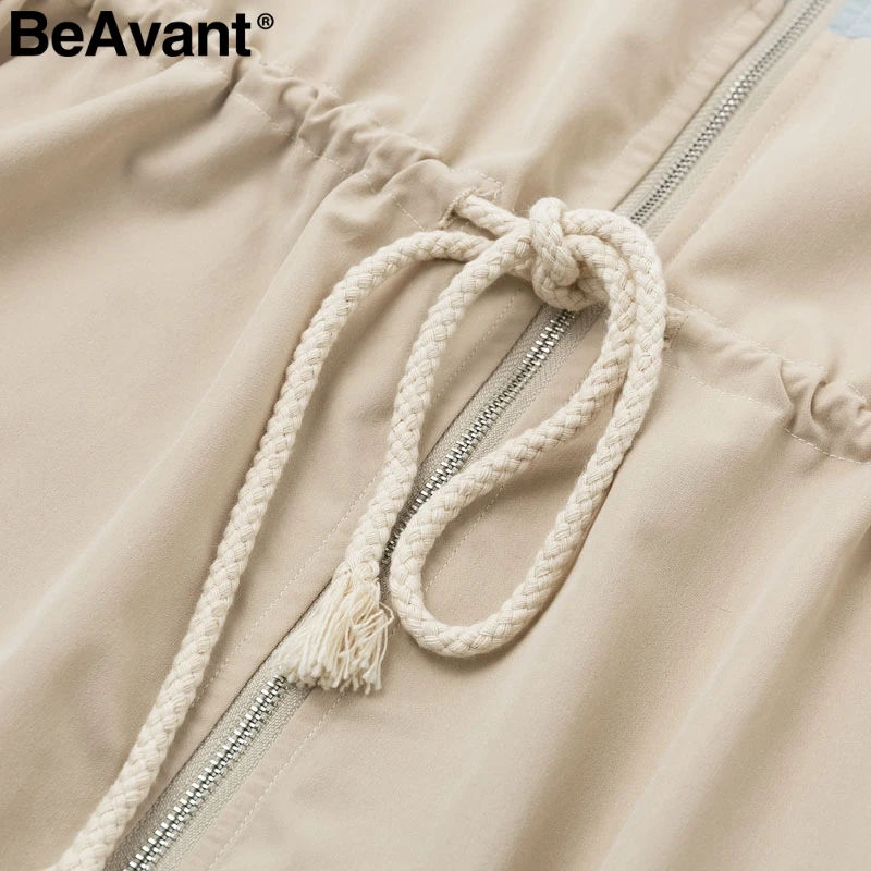 Женский Повседневный тренчкот BeAvant длинный хлопковый на молнии с длинным рукавом