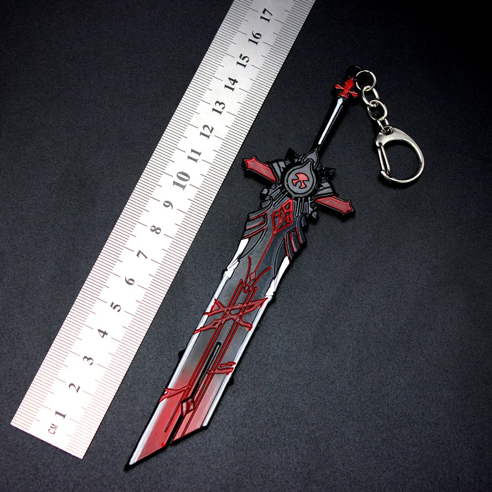 genshin impact keychain 17 30cm simulation weapon alloy cosplay sword model performance props toys for children birthday gift free global shipping