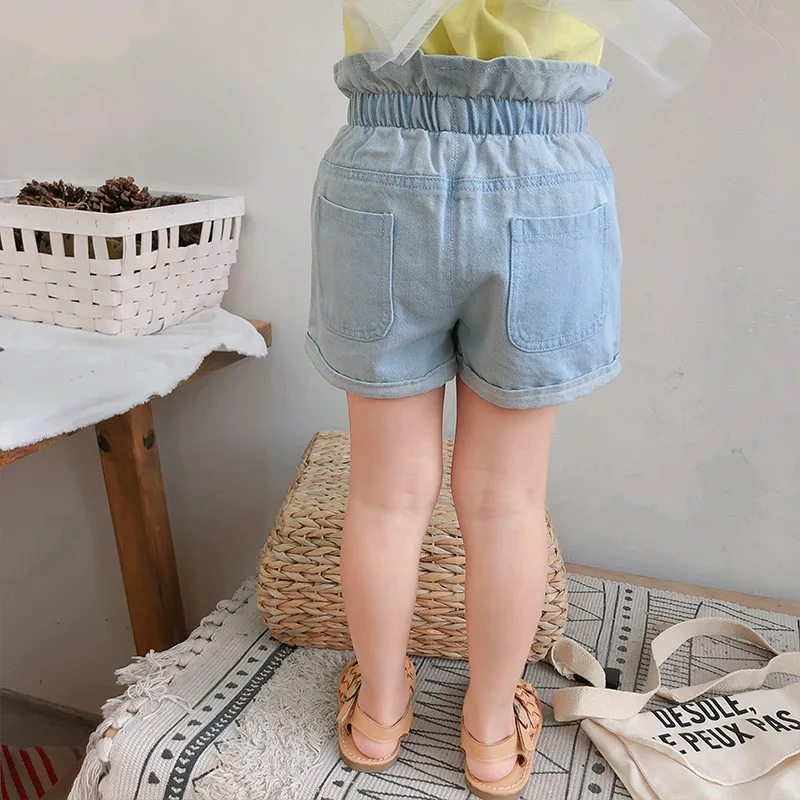 Летние джинсовые шорты с высокой талией для девочек 2019|Шорты| |