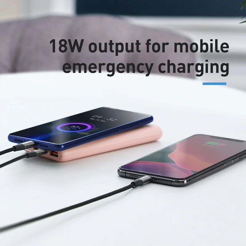 baseus 10000mah power bank 18w quick charger qc pd3 0 fast charging travel external battery powerbank portable charger for phone free global shipping