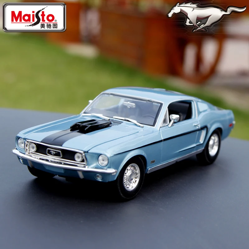 Maisto 1:18 1968 Ford Mustang GT автомобильный брелок для автомобильных ключей имитационная