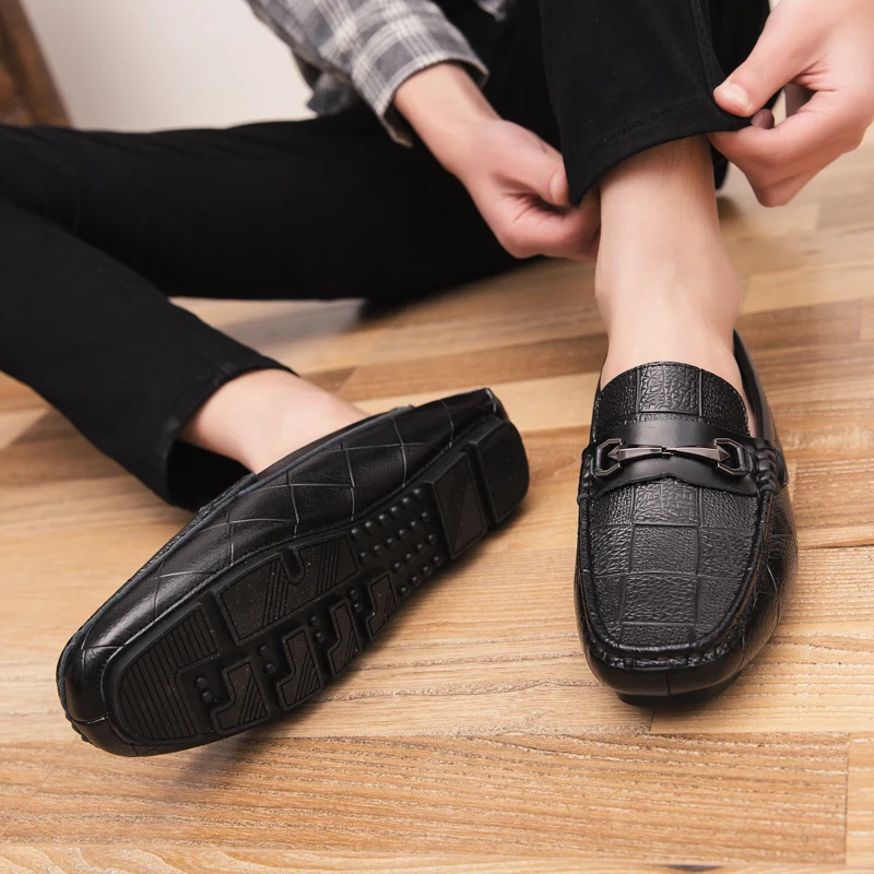 Классические мужские туфли Мягкая дышащая повседневная обувь из натуральной