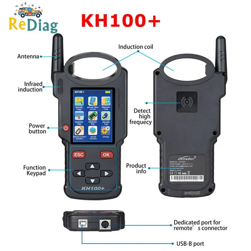 

Original Lonsdor KH100+ Hand-Held Remote for Smart Key Programmer for TOYOTA / Generate chip/ Detect Remote Frequency