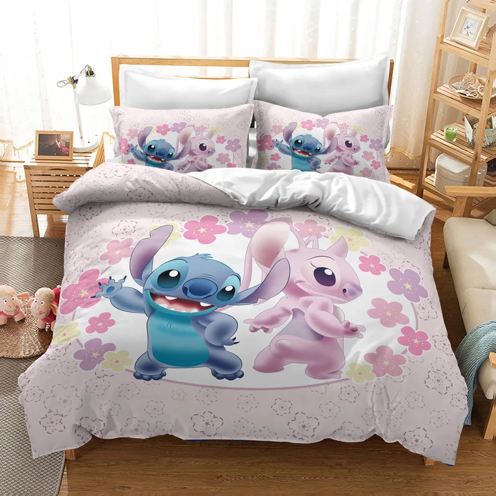 Lilo e Ponto Conjunto de Cama Decoração do Quarto para Crianças Disney Casa Colcha Capa Twin Menino Menina Rainha Rei Tamanho Conjunto 3d 1 Conjunto de cama do lilo e stitch