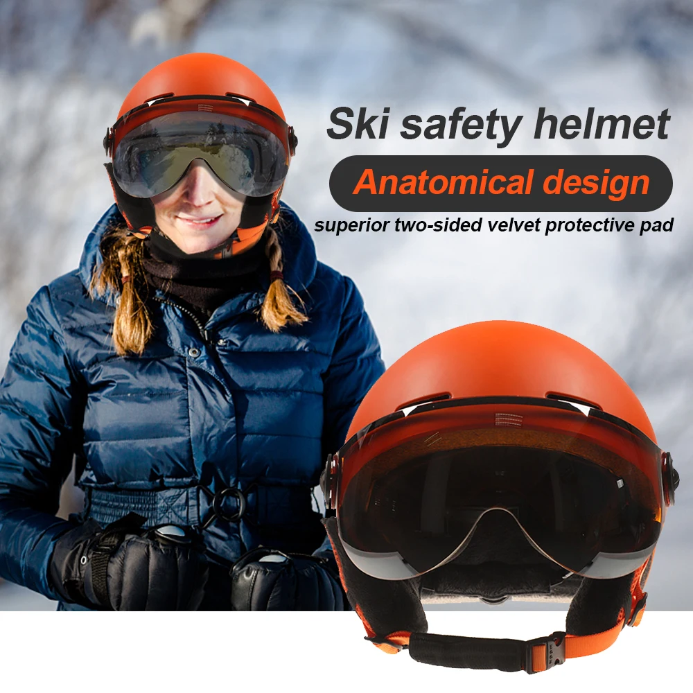

Goggles Ski Helmet With Visor PC+EPS Skiing Helmet Women Men Child Ski Snowboard Snowmobile Snow Helmet