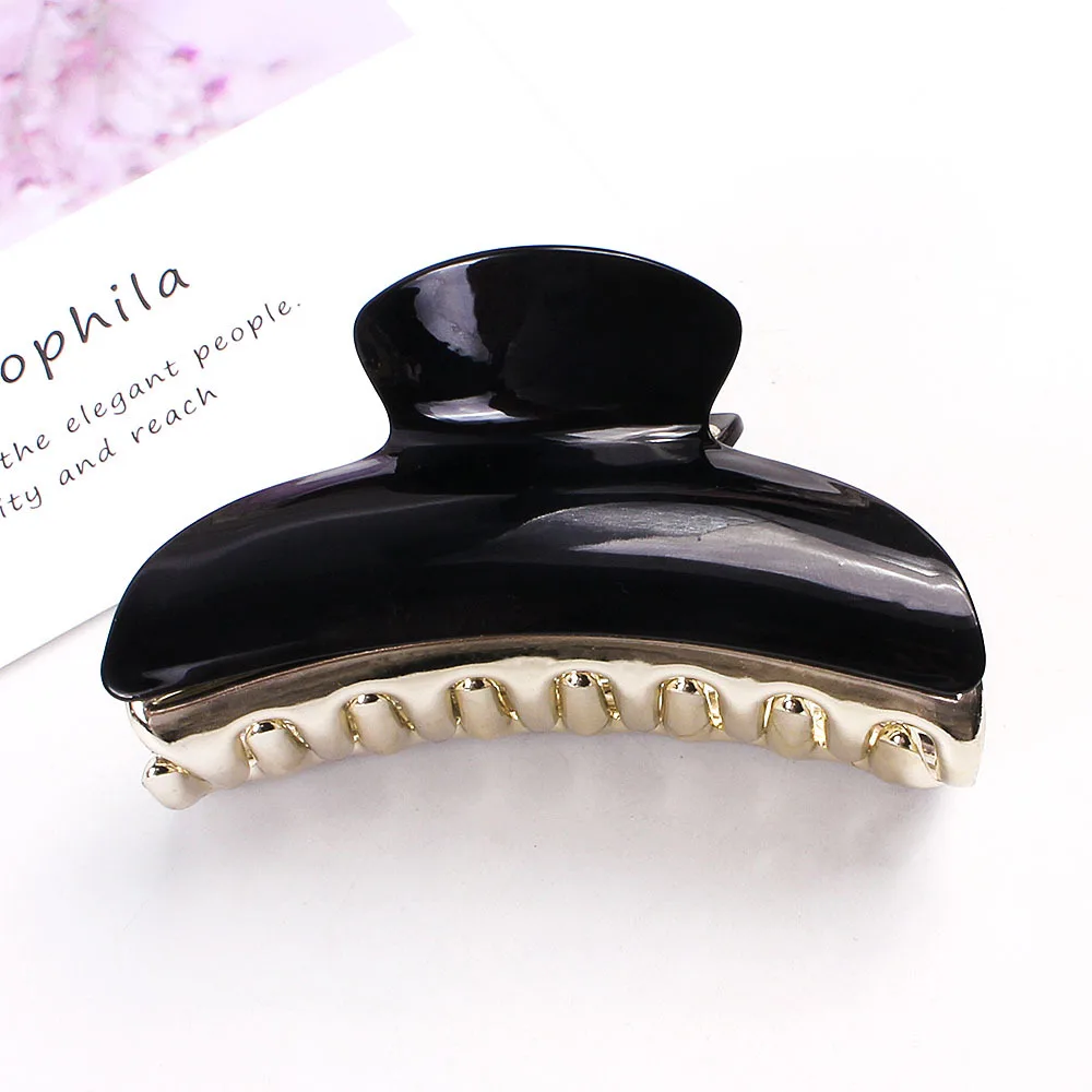 

Retro Fashion Metal Hair Claw Women Girls Acetate Solid Crab Clip Barrette Haripin Elegant Ponytail Holder Clamp Accessories