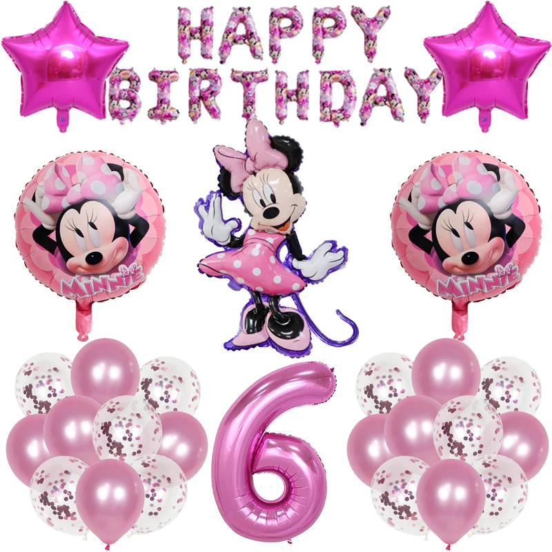

1 set Mickey Minnie Mouse Balloons Mickey Mouse Birthday Party Decor Baby Shower Blue Pink Number Balloon Kid Toys Globos