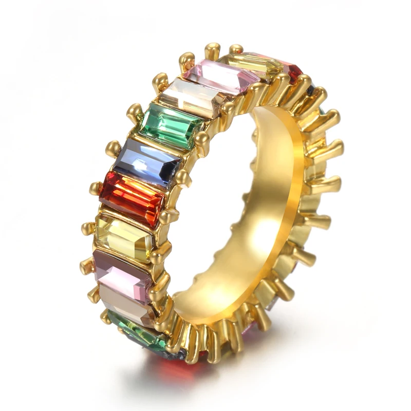 7 цветов s модные новые золотые стразы кольца для женщин женские вечерние цветные
