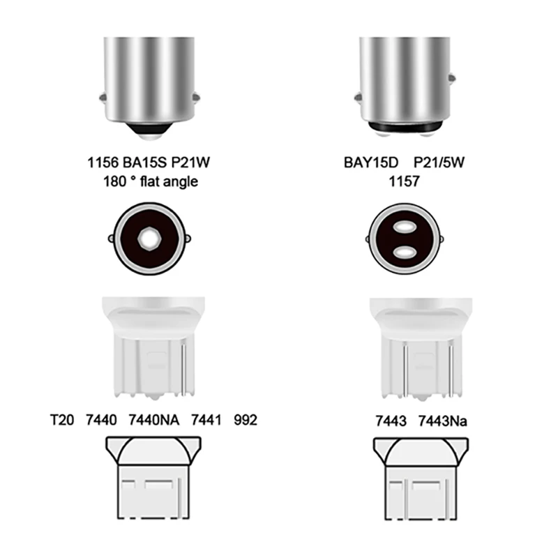 

2x S25 1157 P21/5W BAY15D 1156 BA15S P21W LED Lights Canbus Car 3030 24SMD Turn Signal Auto Reverse Light Brake Lamp 12V Bulb