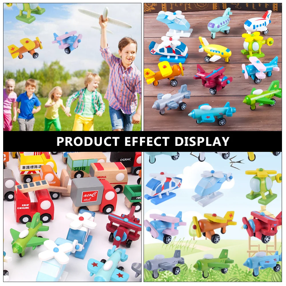 

12PCS Children Mini Wooden Plane Toy Adorable Airplane Toy Durable Airplane Toy
