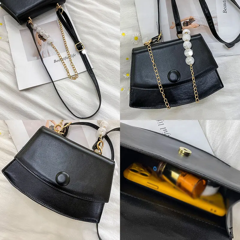 

Vintage Simple Crossbody Bag Spherical Chain Belt Shoulder Bag Women Girls Underarm Bag Flap Bag Handbag Fashion