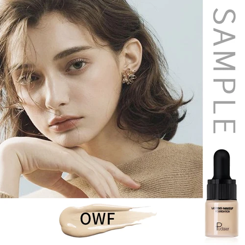 0WF PUDAIER 40 цветов длинная одежда для лица и тела Жидкая Основа SPF 30 полное покрытие увлажняющий лицо капля образец тональный крем 5 мл - Цвет: 0WF