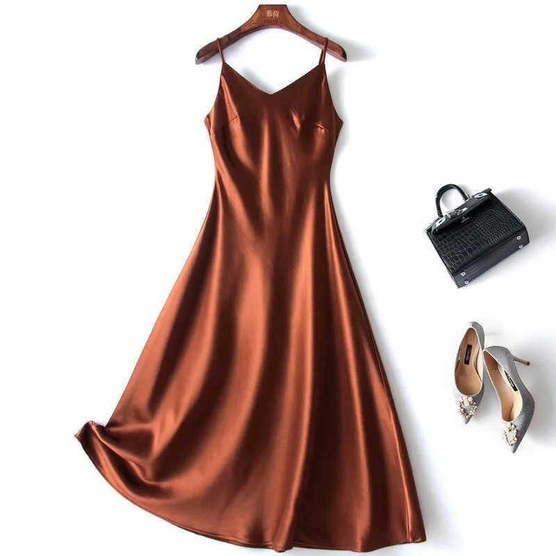 Женское осеннее офисное ацетатное атласное платье костюм куртка топ и сарафан