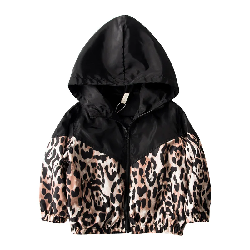 

1-7Y Autumn Fashion Infant Kids Baby Girl Jacket Outfits Leopard Print Long Sleeve Zipper Hooded Coat Outfits