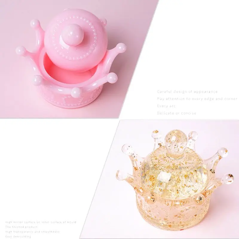 DIY Cute Crown Jewelry Storage Box Epoxy Resin Casting Silicone Mold Craft Tools | Украшения и аксессуары