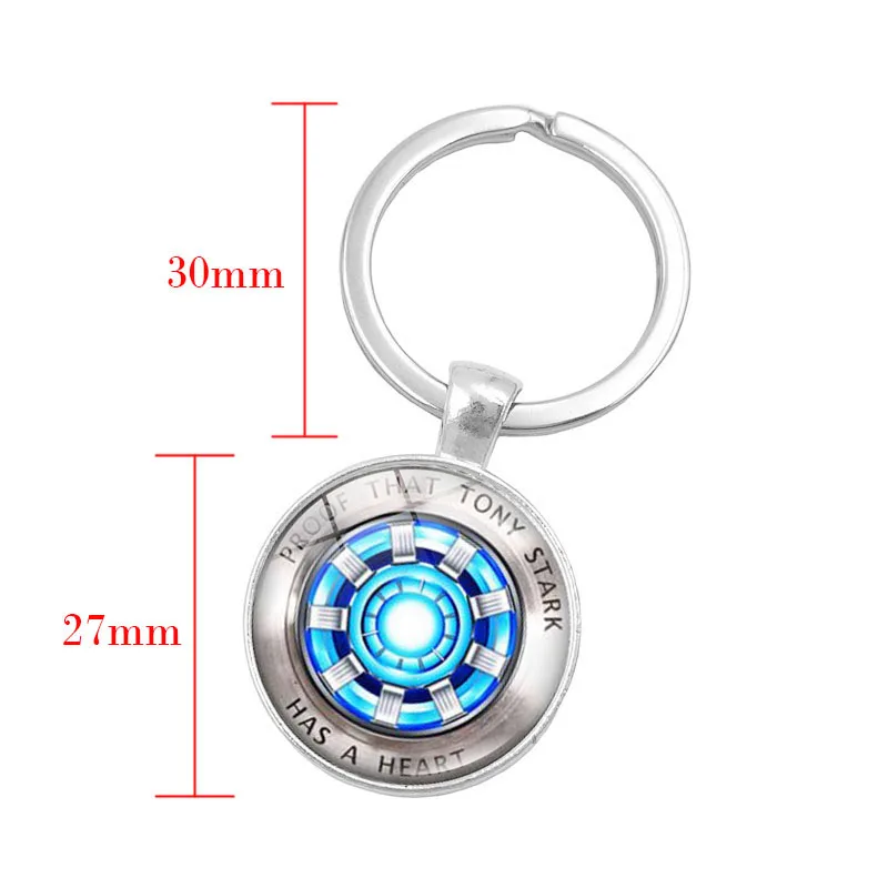 Железный человек дуговой реактор стеклянный купол кулон брелок доказательство