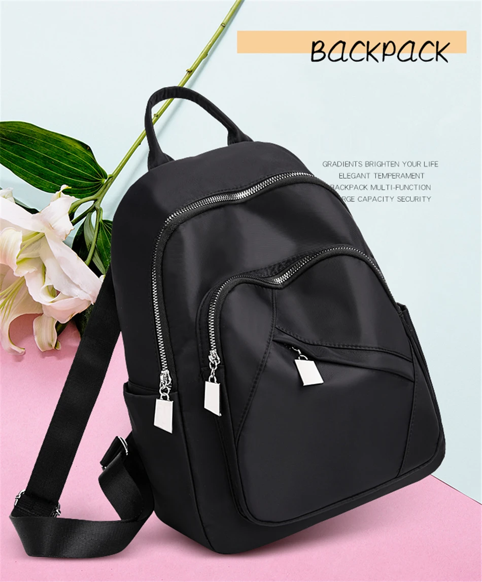 Новинка, женские черные рюкзаки из Оксфорда высокого качества, Mochila mujer, Большая вместительная сумка для книг для девочек-подростков, легкие женские дорожные сумки