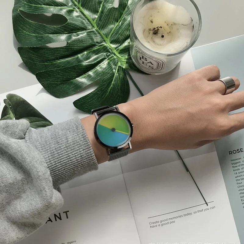 Радужные наручные часы, модные ретро дизайнерские ЖЕНСКИЕ НАРЯДНЫЕ часы, кварцевые часы zegarek damski, часы из сплава, подарок для влюбленных, reloj mujer