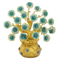 hd turkish blue evil eyes flower golden tree of life with lucky bag vase for home ornament gift showpiece for good luckwealth