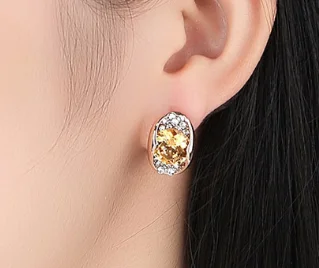 

YGU60 925 Sterling Silver Zircon Earrings Sterling Silver Rose Gold Sterling Silver Earrings