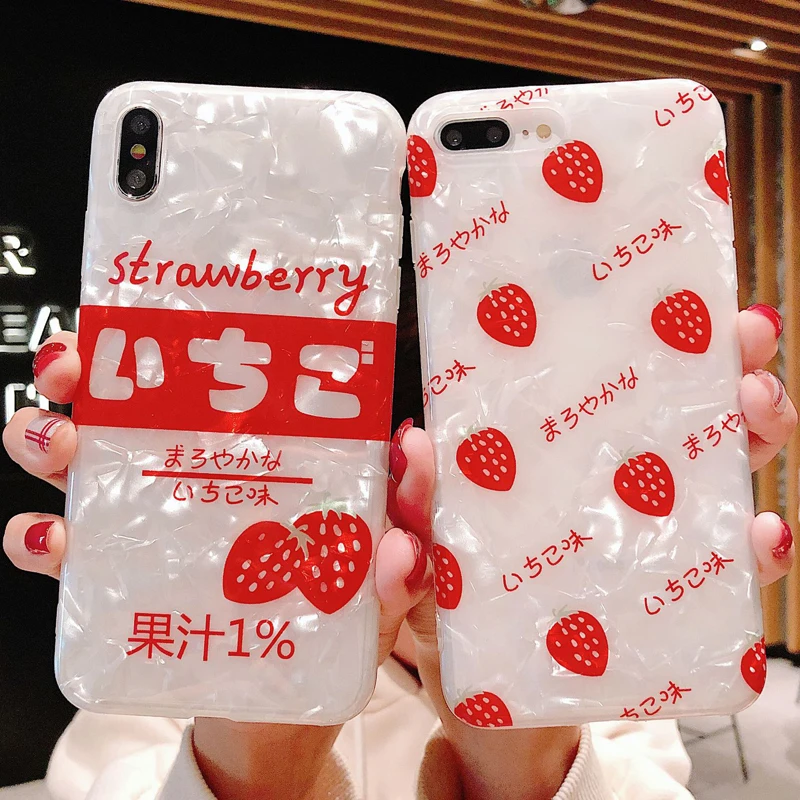 Прекрасный рисунок клубники Телефон чехол для iPhone 6 6s 7 8 Plus X Xs XR Max TPU мягкая