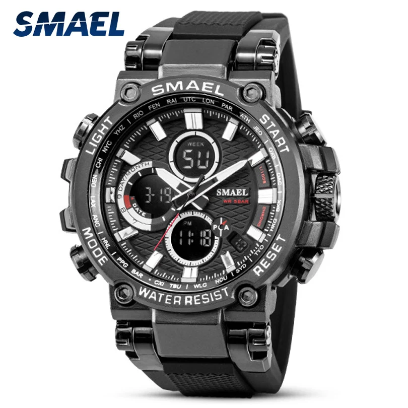 Прямая поставка Мужские Цифровые часы с хронографом двойным временем мужские