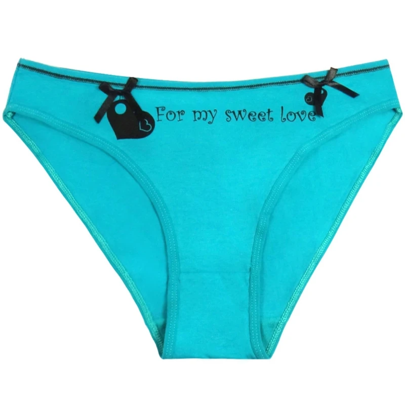 M/L/XL Нижнее белье с низкой талией мягкое эластичное буквенным принтом хлопковые