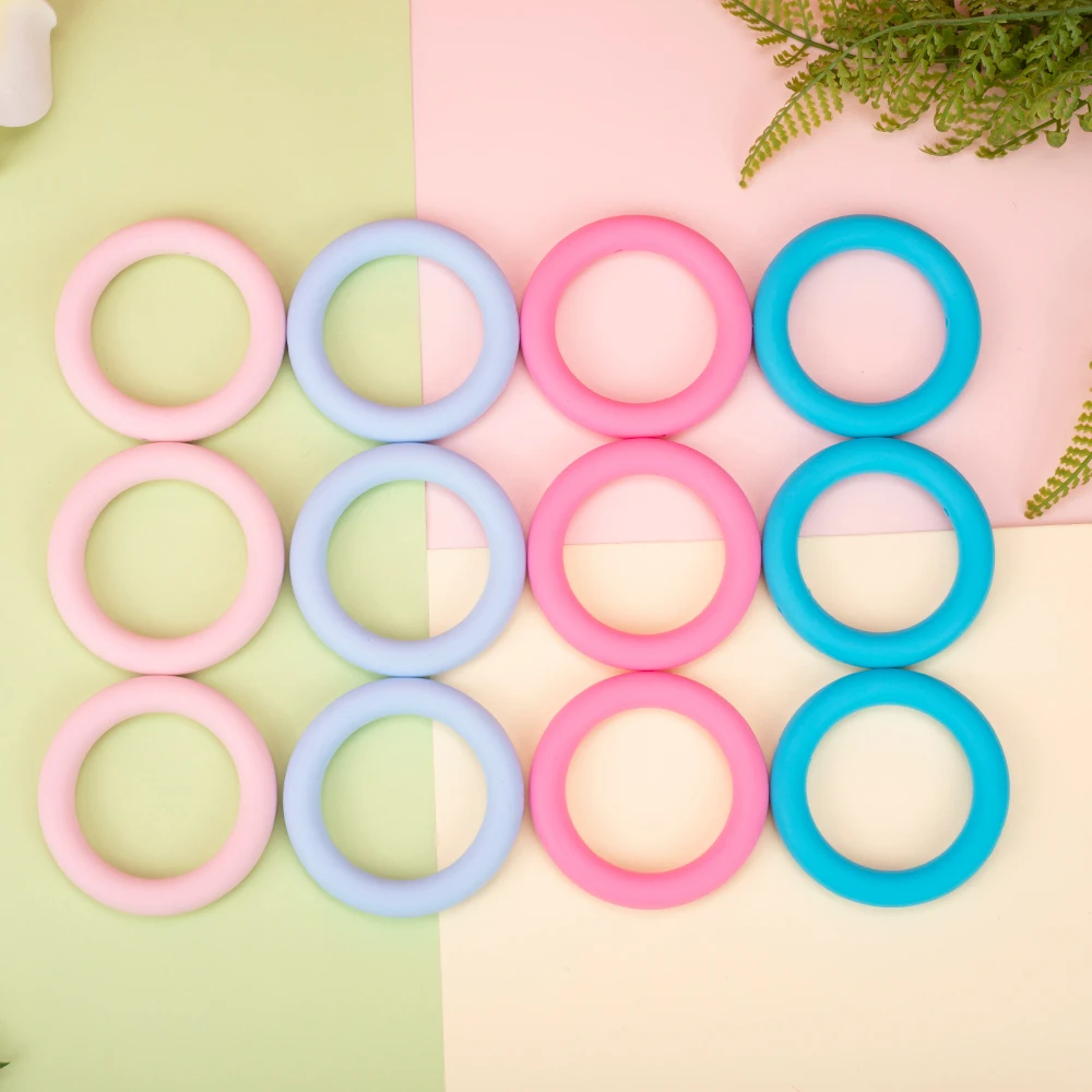 

10 шт., силиконовые бусины для прорезывания зубов, 65 мм